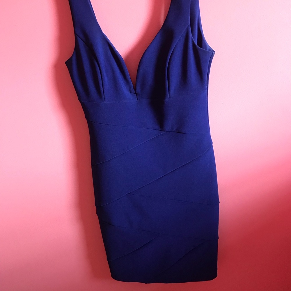 Blue body con dress